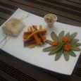 Trilogie de Carottes BOuquet de Pois Gourmand et Cabillaud au Beurre d'Algues Vapeur