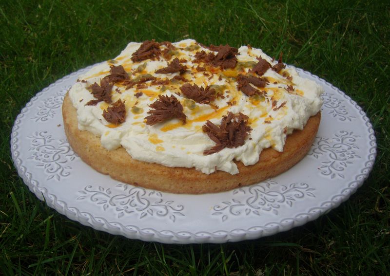 Gâteau aux trois laits fruits de la Passion Chocolat au lait