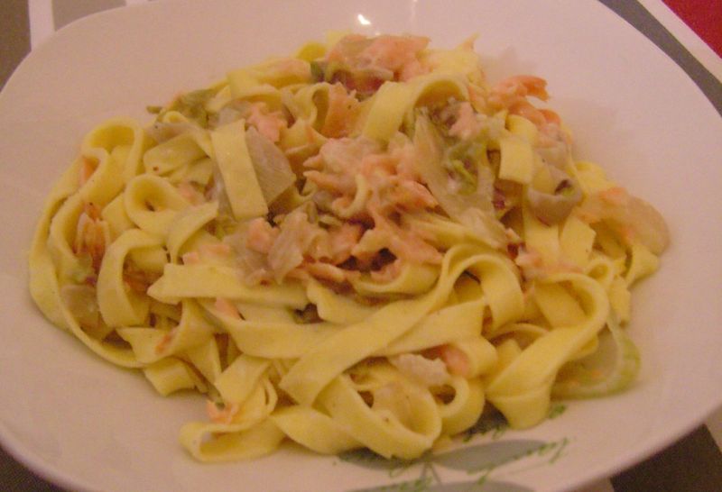 Tagliatelles Castelfranco et saumon fumé