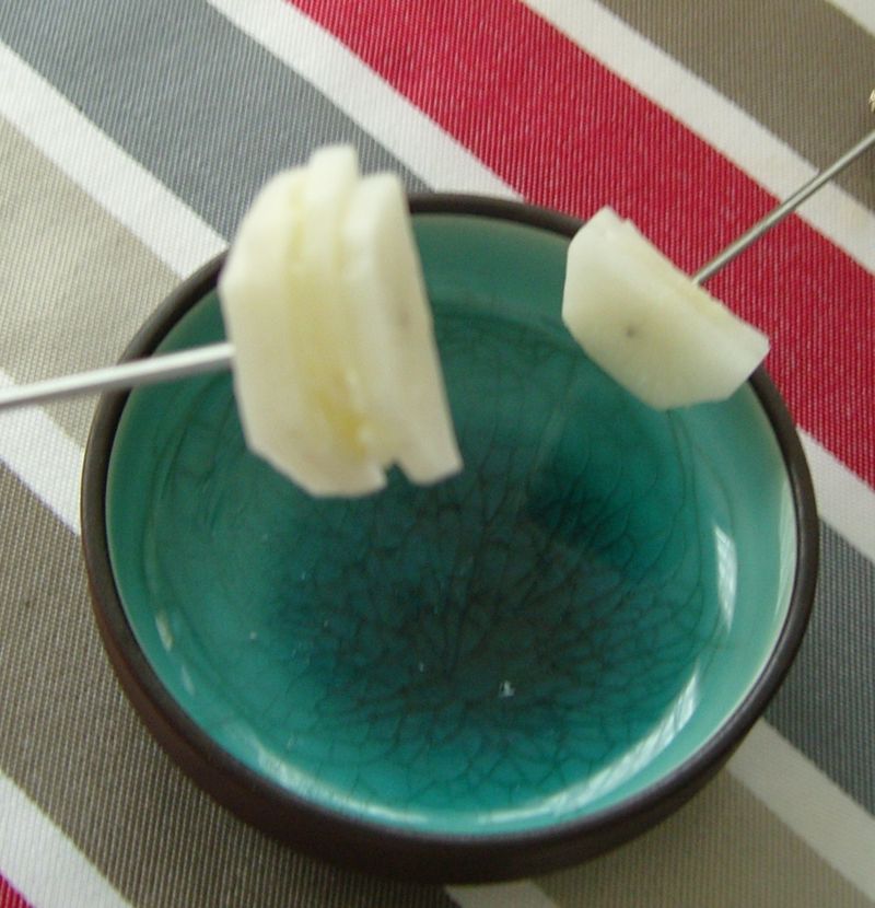Brochettes de radis blanc daikon