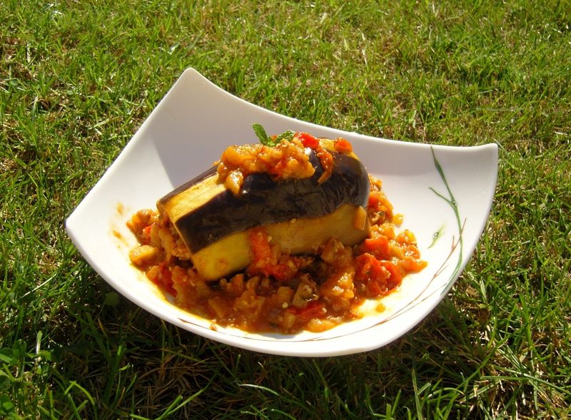 Aubergines farcies légèrement épicées