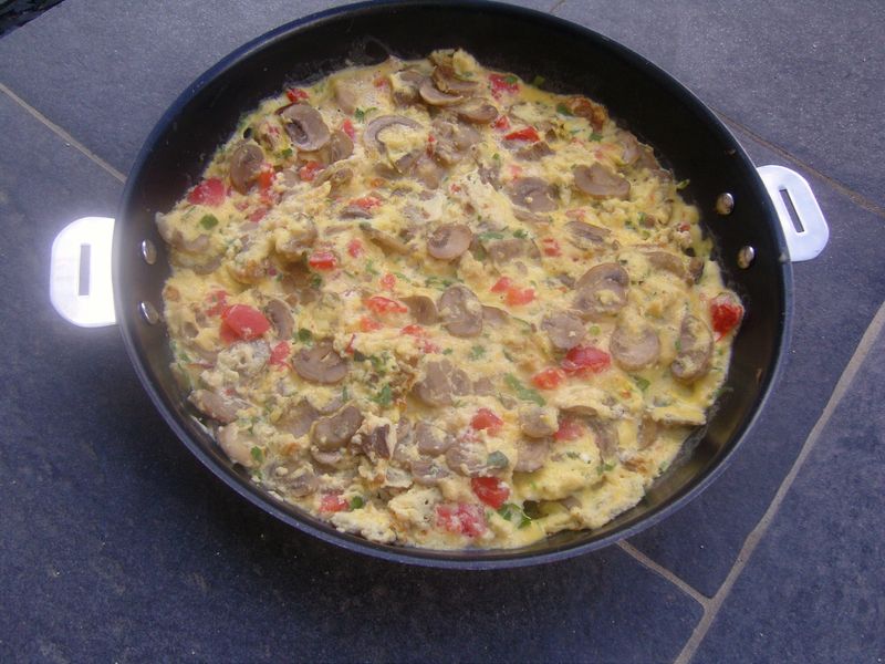 Omelette Ricotta Chmapignons Herbes du Jardin
